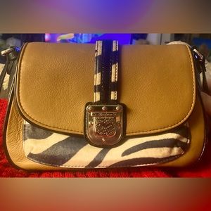 EXQUISITE VINTAGE BRIGHTON ZEBRA PATTERN CROSS BODY PURSE NEAR-NEW NEVER USED